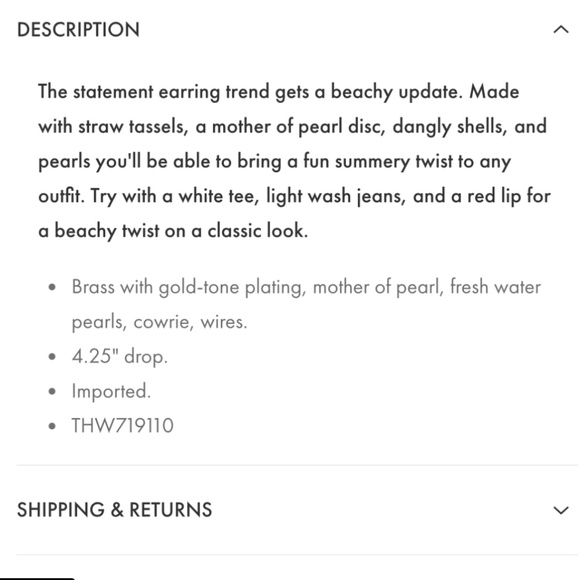 Tommy Bahama NEW  Madreperla Tassel Earrings NWT - Picture 2 of 6